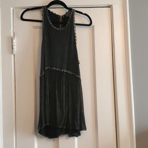 Black racer tank with trim detail